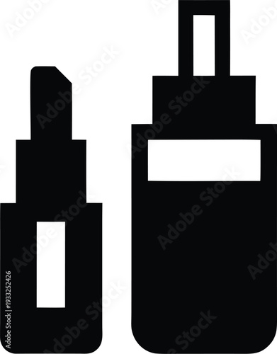 chemo friendly lip eye kit silhouette vector illustration on transparent background