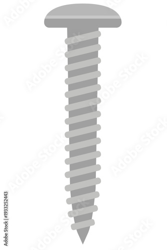 金属ネジ単体イラスト｜DIY・建築・固定部品コンセプト