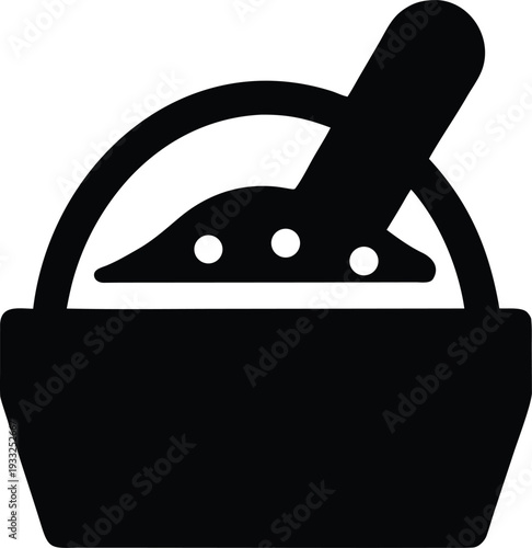 ayurvedic ubtan powder pouch silhouette vector illustration on transparent background