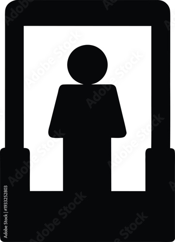 ai skin scanner device silhouette vector illustration on transparent background