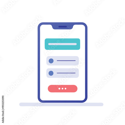 Illustration of a smartphone showing a login interface with three fields and chat icon