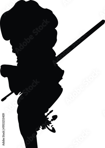 Violin Silhouette Isolated on Light Background