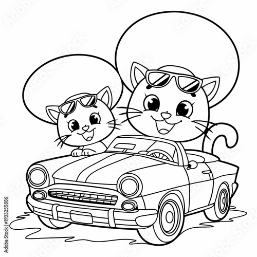 Cute cat line art for kdp
