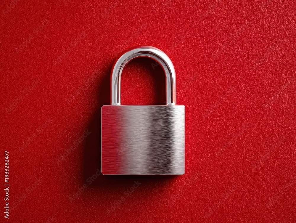 Fototapeta premium data protection lock symbol isolated on a red background