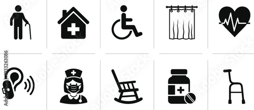 Black silhouette of a couple relaxing on deck chairs under a beach umbrella on a tropical island shore, summer vacation concept for travel posters.