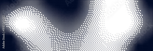 Bitmap gradation background with a pixel pattern gradient. 8-bit retro style glitch effect. Texture with halftone grain.