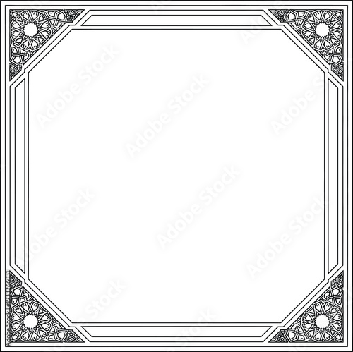 Elegant ornate frame with intricate decorative patterns around the border Vector