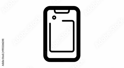Minimalist line icon of a modern smartphone or mobile phone device, symbolizing digital communication, apps, and technology.