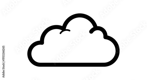 Minimalist cloud outline icon for digital computing, internet, data storage, network, and technology concepts. Vector illustration.