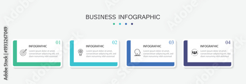 Creative concept for infographic with 4 steps, options,  Can be used for process diagram, presentations, workflow layout, banner, flow chart, info graph. Vector illustration.