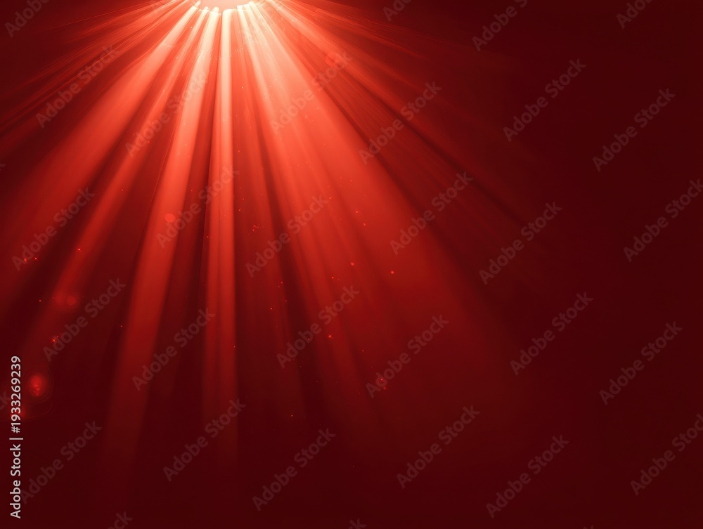 Obraz premium sun rays light beam isolated on a red background