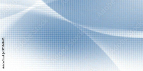 Flowing dots particles wave pattern halftone gradient curve shape isolated on white background.