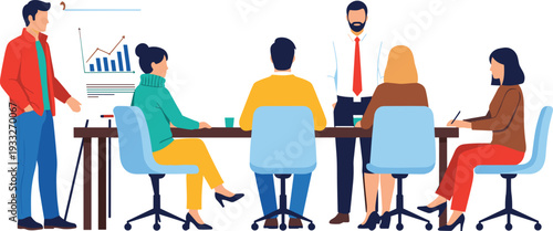 Business team having a meeting and presentation in office conference room