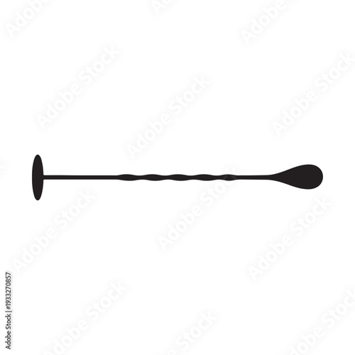 Cocktail mixing spoon silhouette vector art