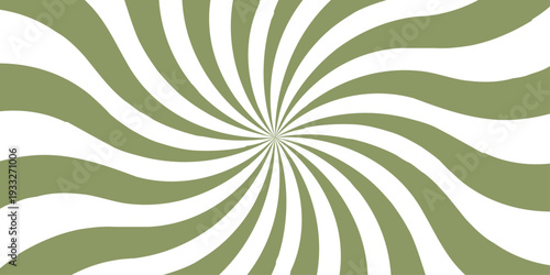 Retro vintage grunge green and white radial burst sunburst ray pattern. Sunburst vector copyspace background. Vintage sunrays illustration swirl line. Abstract circuses, stripe background design.	