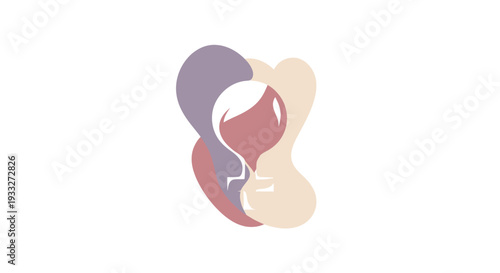 Abstract Silhouette of Human Heads Together.