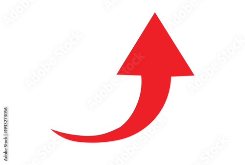 Red Curved Up Arrow: Symbolizing Growth, Success, and Positive Trends