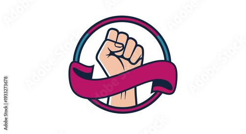 Fist Hand Clenched Raised Empowerment Symbol.