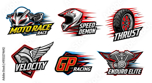 Motorcycle Racing Logos - Speed, Velocity, and Endurance in Dynamic Designs.