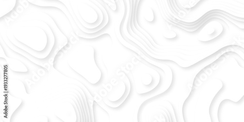 Vector lines seamless pattern sea map topography design. White wave paper curved reliefs Contour maps. Discovery topographic texture backdrop landscape earth style trail map geography design.	