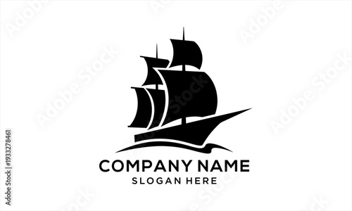 Sailing ship logo design with elegant and classic style.