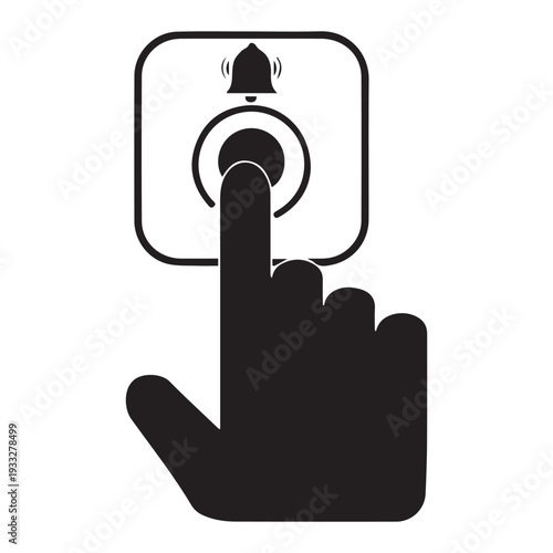 Finger pressing doorbell