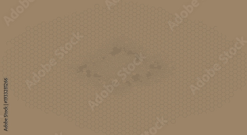 Hexagonal pattern with a dense center on a brown background