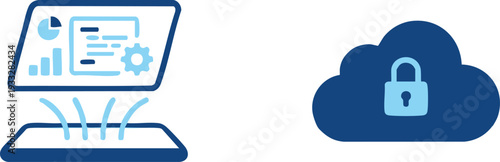 Set of 2 cloud security icons vector