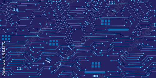 Vectors circuit board on a dark technological background.Abstract Technology Background, blue pattern with electric light, microchip, power