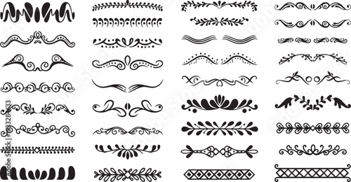 A collection of intricate and varied border designs for creative inspiration Vector, illustration