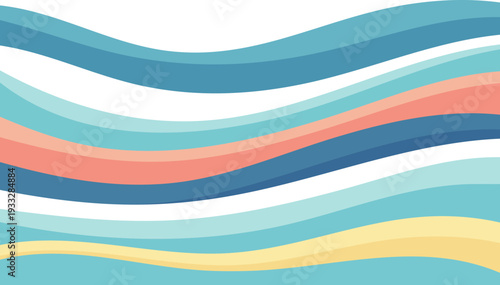 Abstract wavy lines in various pastel shades and colors.