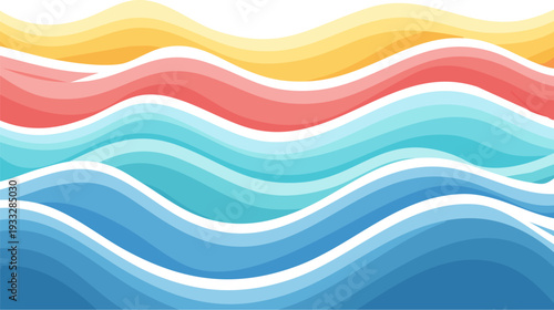 Colorful wavy layers in a vibrant abstract design.