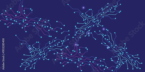 Circuit board digital abstract background. Motherboard technology texture design.  Futuristic blue circuit board background. Minimal vector motherboard Vector illustration