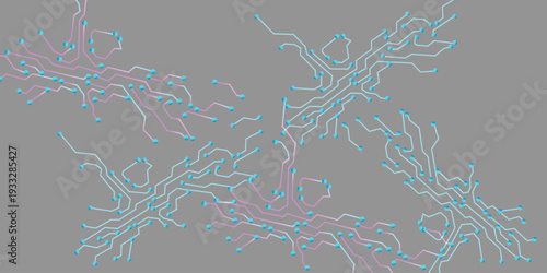 Circuit board digital abstract background. Motherboard technology texture design.  Futuristic blue circuit board background. Minimal vector motherboard Vector illustration