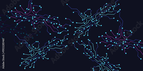 Circuit board digital abstract background. Motherboard technology texture design.  Futuristic blue circuit board background. Minimal vector motherboard Vector illustration