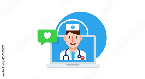 Online Doctor Consultation Telemedicine Vector Illustration