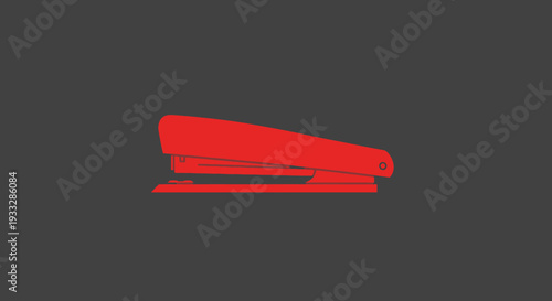Red stapler icon on gray