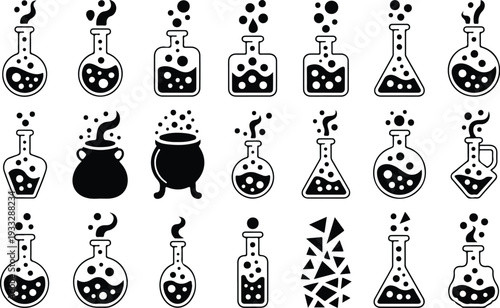 Set of 20 laboratory equipment icons vector