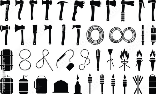 Set of 40 camping icons vector