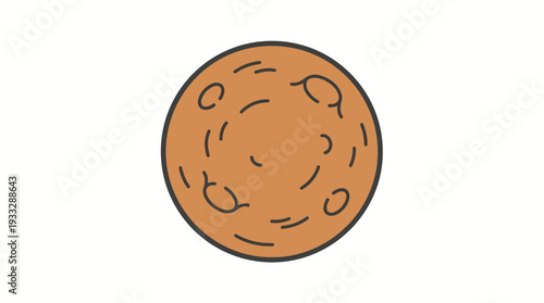 Illustration of a chocolate chip cookie on a white background