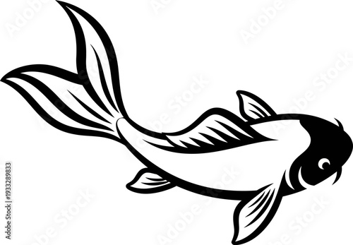 Majestic koi fish swimming in elegant motion