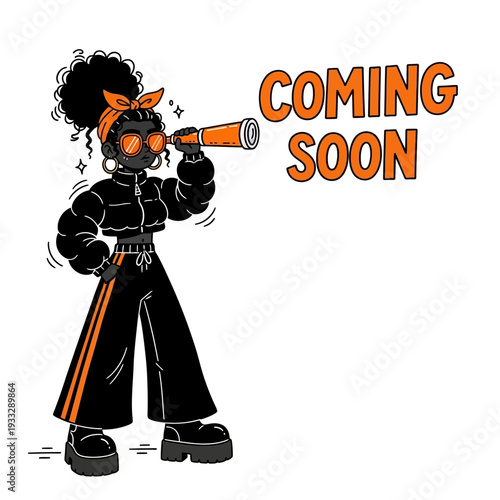 Cartoon Character Wearing Fox Mask Megaphone.