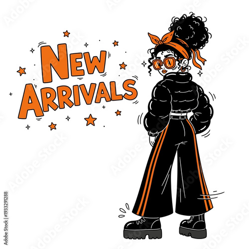 Cartoon Character Wearing Black Outfit.