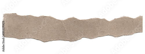 Distressed brown cardboard piece with jagged ripped edges offers a textured element for various creative projects
