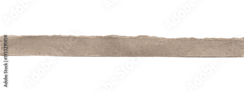 Natural torn paper strip with rough edges perfect for texture or grunge overlay designs