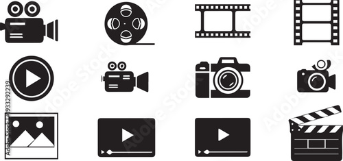 Collection of film and video production icons