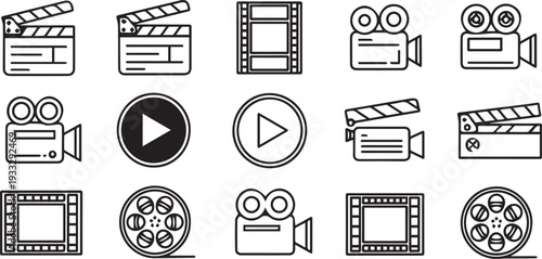 Film and cinema icon set