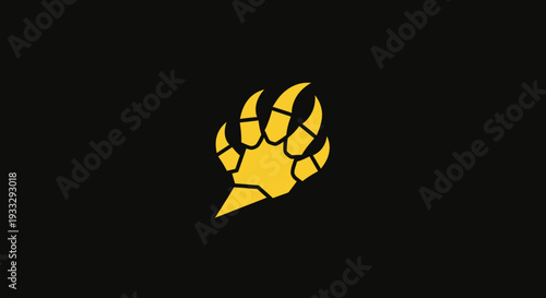 Stylized golden claw on black background