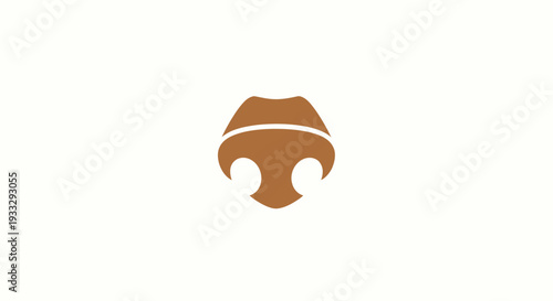 Abstract brown shape resembling an animal nose and mouth