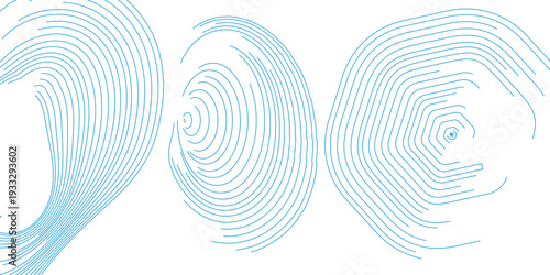 Blue white minimal round lines abstract futuristic tech background. Vector digital art banner design